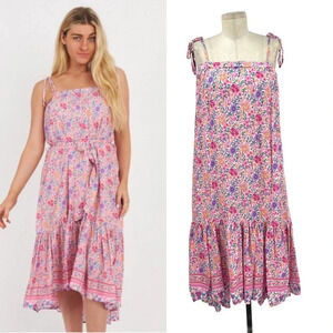 Label Of Love Rosa Pink Floral Midi Dress Size Medium